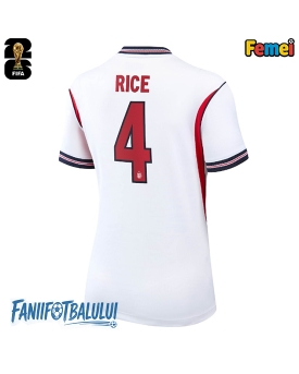 Anglia Declan Rice #4 Echipament de Fotbal Replică Mondial 2026 Femei Acasa Anglia Declan Rice #4 Echipament de Fotbal Replică Mondial 2026 Femei Acasa